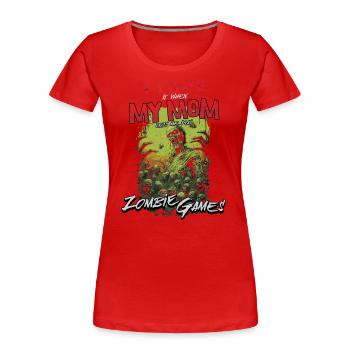 J’adore mes jeux vidéo Mom Zombie pour les gamers - T-shirt bio Premium Femme - rouge - Devant - Mia (176cm)