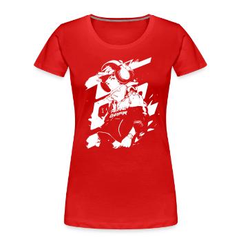 Le cool Cyberpunk Style Anime Boy Otaku de Shibuya - T-shirt bio Premium Femme - rouge - Devant - Mia (176cm)