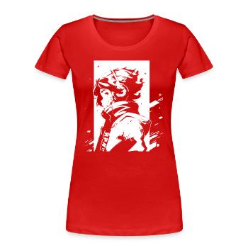 Le cool Cyberpunk Style Anime Boy Otaku de Shibuya - T-shirt bio Premium Femme - rouge - Devant - Mia (176cm)