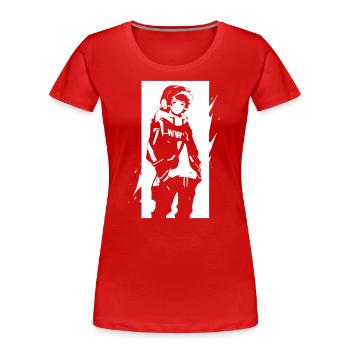 Le cool Cyberpunk Style Anime Boy Otaku de Shibuya - T-shirt bio Premium Femme - rouge - Devant - Mia (176cm)