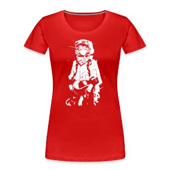 Le cool Cyberpunk Style Anime Boy Otaku de Shibuya - T-shirt bio Premium Femme - rouge - Devant - Mia (176cm)