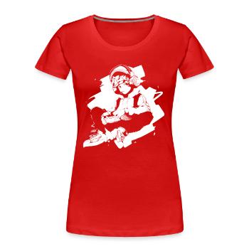 Le cool Cyberpunk Style Anime Boy Otaku de Shibuya - T-shirt bio Premium Femme - rouge - Devant - Mia (176cm)
