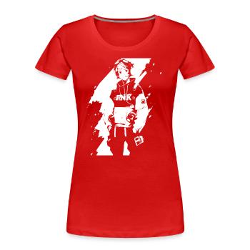 Le cool Cyberpunk Style Anime Boy Otaku de Shibuya - T-shirt bio Premium Femme - rouge - Devant - Mia (176cm)
