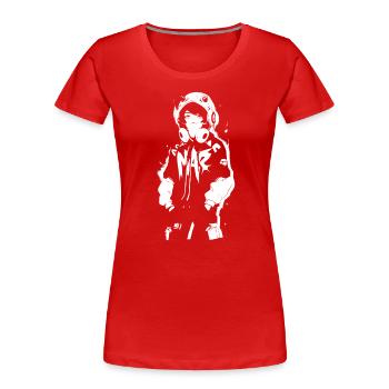 Le cool Cyberpunk Style Anime Boy Otaku de Shibuya - T-shirt bio Premium Femme - rouge - Devant - Mia (176cm)
