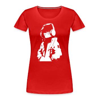 Le cool Cyberpunk Style Anime Boy Otaku de Shibuya - T-shirt bio Premium Femme - rouge - Devant - Mia (176cm)