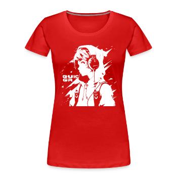 Le cool Cyberpunk Style Anime Boy Otaku de Shibuya - T-shirt bio Premium Femme - rouge - Devant - Mia (176cm)
