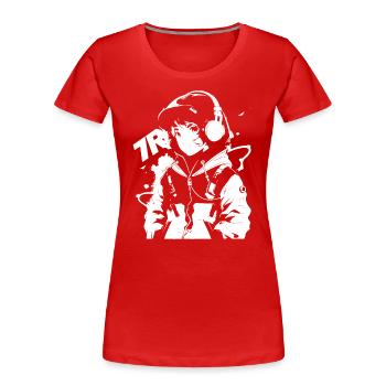Le cool Cyberpunk Style Anime Boy Otaku de Shibuya - T-shirt bio Premium Femme - rouge - Devant - Mia (176cm)