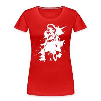 Le cool Cyberpunk Style Anime Boy Otaku de Shibuya - T-shirt bio Premium Femme - rouge - Devant - Mia (176cm)