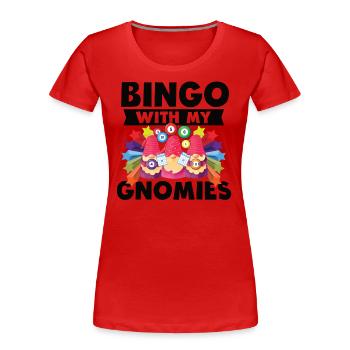Bingo Mit Meinen Gnomies Lustiges Bingo - Frauen Premium Bio T-Shirt - Rot - Vorne - Mia (176cm)