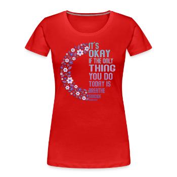 Krieger Für Geistige Gesundheit Lila Und Türkis - Frauen Premium Bio T-Shirt - Rot - Vorne - Mia (176cm)