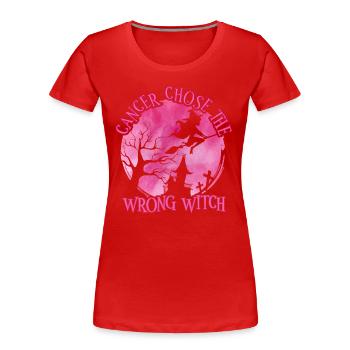 Cancer Witch Pink Breast Cancer - Women's Premium Organic T-Shirt - red - Front - Mia (176cm)