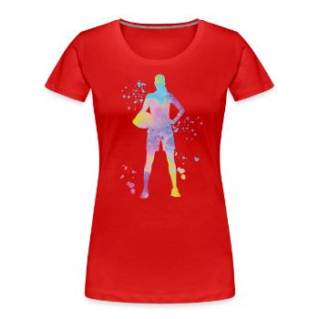 Volleyballspieler Kinder Beachvolleyball - Frauen Premium Bio T-Shirt - Rot - Vorne - Mia (176cm)