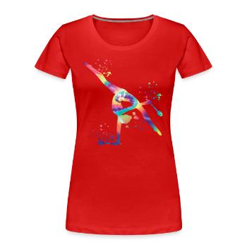 Gymnaste avec clubs Gymnastique rythmique - T-shirt bio Premium Femme - rouge - Devant - Mia (176cm)