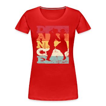 Boogie Woogie Tanz Swing 60s Retro Tanzpaar - Frauen Premium Bio T-Shirt - Rot - Vorne - Mia (176cm)