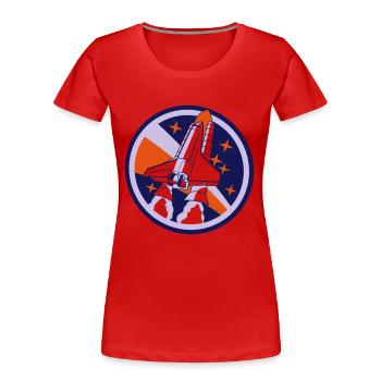 Spaceshuttle Start - Frauen Premium Bio T-Shirt - Rot - Vorne - Mia (176cm)