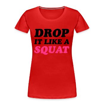 Squat - Women's Premium Organic T-Shirt - red - Front - Mia (176cm)