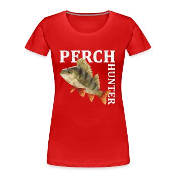 Perch fishing - Women's Premium Organic T-Shirt - red - Front - Mia (176cm)