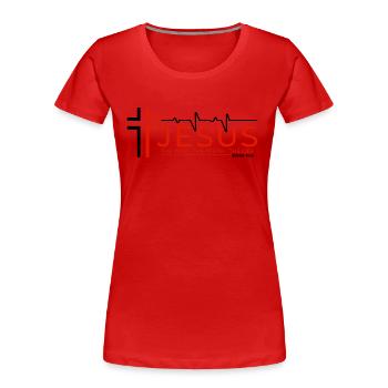 Jesus Christus Bibelvers Weg Wahrheit Leben Christ - Frauen Premium Bio T-Shirt - Rot - Vorne - Mia (176cm)