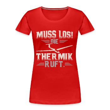 Segelflugzeug - Frauen Premium Bio T-Shirt - Rot - Vorne - Mia (176cm)