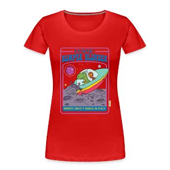 Cosmic Bumper - Infinite Space - T-Wreck In Place - Frauen Premium Bio T-Shirt - Rot - Vorne - Mia (176cm)
