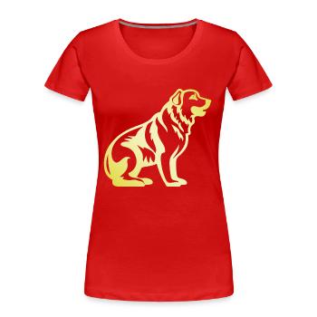 Silhouette de chien Kangal - T-shirt bio Premium Femme - rouge - Devant - Mia (176cm)