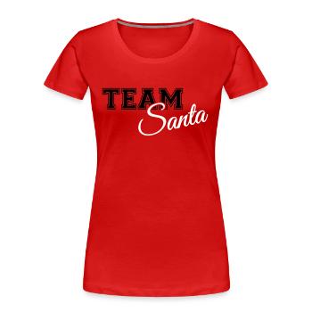 Team Santa - Frauen Premium Bio T-Shirt - Rot - Vorne - Mia (176cm)