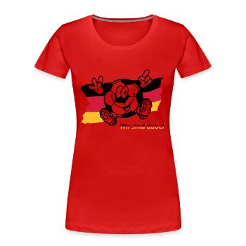 (ichdabei4) - Frauen Premium Bio T-Shirt - Rot - Vorne - Mia (176cm)