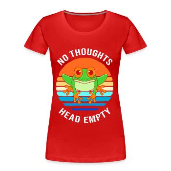 Frosch Laubfrosch - Frauen Premium Bio T-Shirt - Rot - Vorne - Mia (176cm)