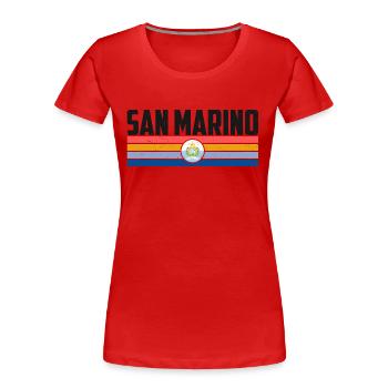 Graphique du drapeau de Saint-Marin - T-shirt bio Premium Femme - rouge - Devant - Mia (176cm)