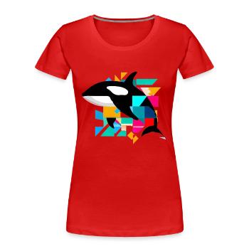 Killer whale - Women's Premium Organic T-Shirt - red - Front - Mia (176cm)