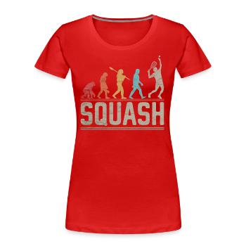 Squash Evolution - Squash Player Evolution - T-shirt bio Premium Femme - rouge - Devant - Mia (176cm)