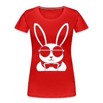 Funny Rabbit Sunglasses Cool Sunglas Rabbit - Women's Premium Organic T-Shirt - red - Front - Mia (176cm)