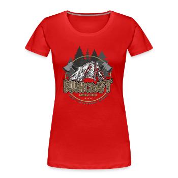 Bushcraft Abenteuer Survival Outdoor Shelter - Frauen Premium Bio T-Shirt - Rot - Vorne - Mia (176cm)