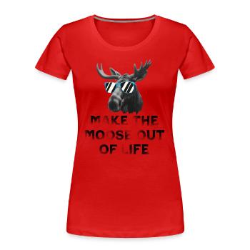 la vie en orignal Cool Moose - T-shirt bio Premium Femme - rouge - Devant - Mia (176cm)
