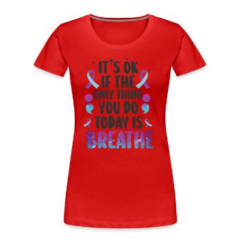 Krieger Für Geistige Gesundheit Lila Und Türkis - Frauen Premium Bio T-Shirt - Rot - Vorne - Mia (176cm)