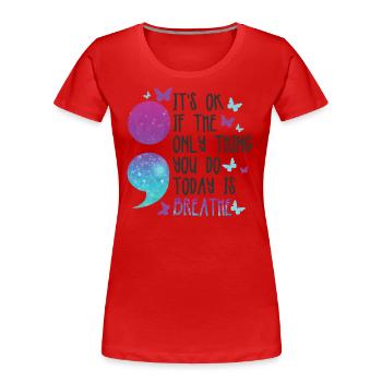 Sensibilisation à la prévention du suicide - T-shirt bio Premium Femme - rouge - Devant - Mia (176cm)