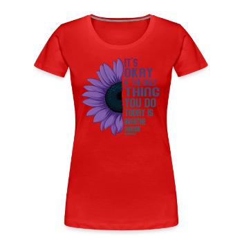 Krieger Für Geistige Gesundheit Lila Und Türkis - Frauen Premium Bio T-Shirt - Rot - Vorne - Mia (176cm)