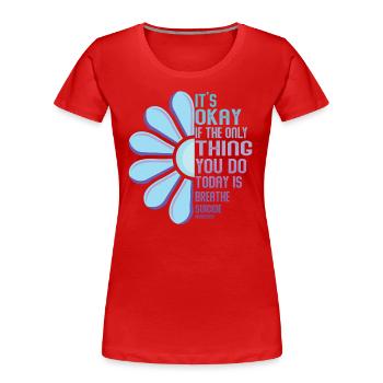 Krieger Für Geistige Gesundheit Lila Und Türkis - Frauen Premium Bio T-Shirt - Rot - Vorne - Mia (176cm)