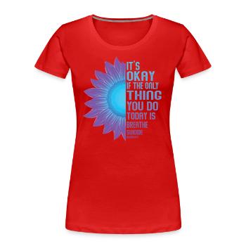 Krieger Für Geistige Gesundheit Lila Und Türkis - Frauen Premium Bio T-Shirt - Rot - Vorne - Mia (176cm)