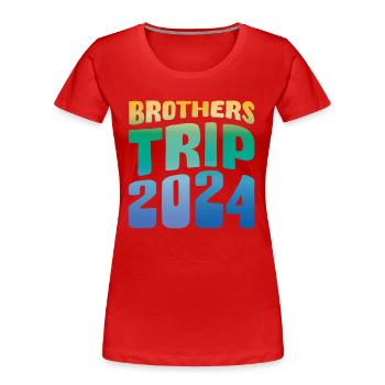 Brothers Trip 2024 - Frauen Premium Bio T-Shirt - Rot - Vorne - Mia (176cm)