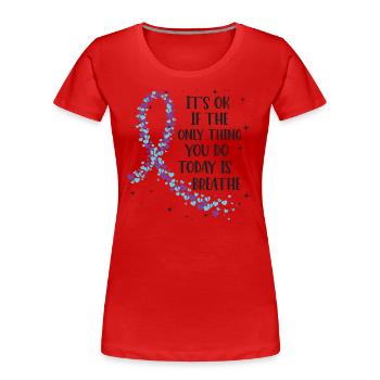 Sensibilisation à la prévention du suicide - T-shirt bio Premium Femme - rouge - Devant - Mia (176cm)