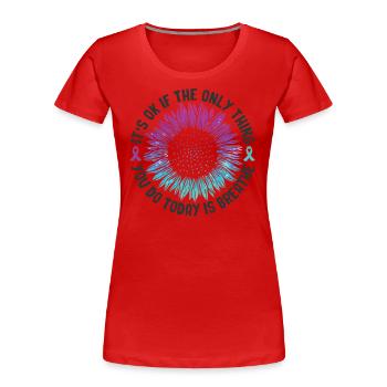 Krieger Für Geistige Gesundheit Lila Und Türkis - Frauen Premium Bio T-Shirt - Rot - Vorne - Mia (176cm)