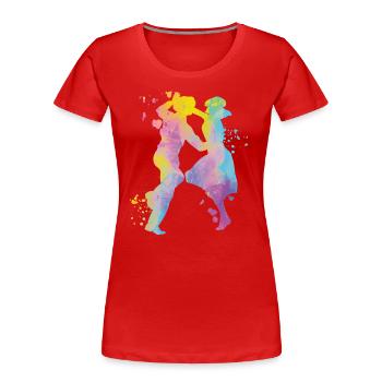 Tanzen Swing 60s Boogie Woogie - Frauen Premium Bio T-Shirt - Rot - Vorne - Mia (176cm)