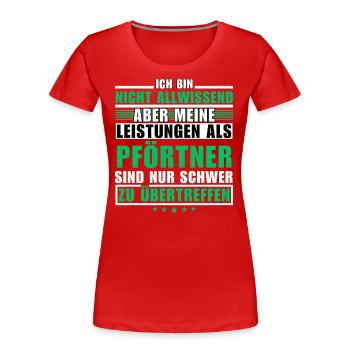 Des performances inégalées en tant que portier - T-shirt bio Premium Femme - rouge - Devant - Mia (176cm)