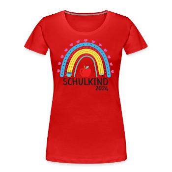 Schulanfang Erster Schultag Schulkind 2024 - Frauen Premium Bio T-Shirt - Rot - Vorne - Mia (176cm)