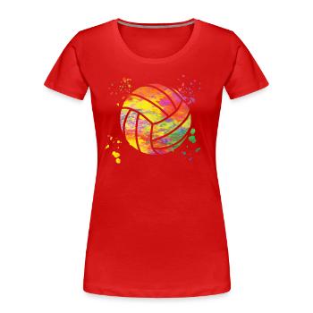 Volleyballspieler Kinder Beachvolleyball - Frauen Premium Bio T-Shirt - Rot - Vorne - Mia (176cm)