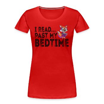 Je lis Lesefuchs après le coucher - T-shirt bio Premium Femme - rouge - Devant - Mia (176cm)