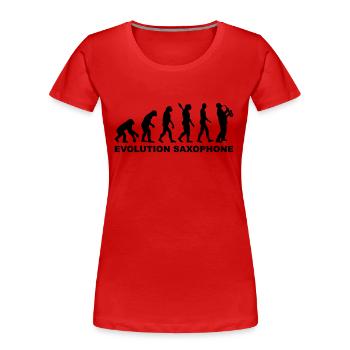 Saxophon - Frauen Premium Bio T-Shirt - Rot - Vorne - Mia (176cm)
