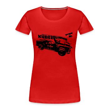  601 Kübel mit Mauer und Turm, Trabi Kübel - Frauen Premium Bio T-Shirt - Rot - Vorne - Mia (176cm)
