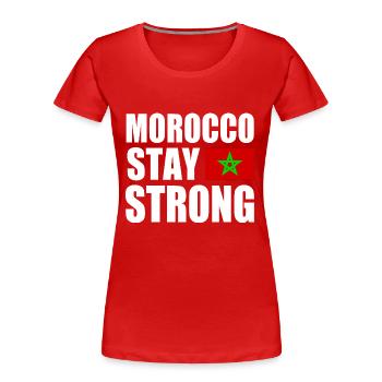 Morocco stay strong - T-shirt bio Premium Femme - rouge - Devant - Mia (176cm)